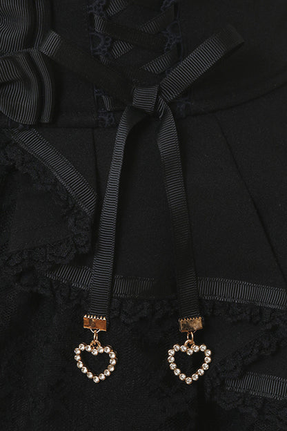 Ruffled Lolita Skirt - Japanese High Waisted, Black, High Waist, Layered, Sweet Style - additional product view 5