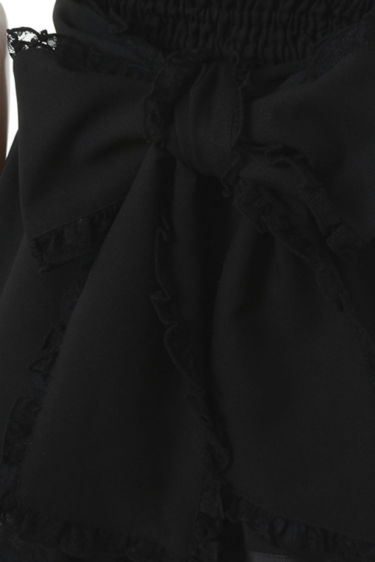 Ruffled Lolita Skirt - Japanese High Waisted, Black, High Waist, Layered, Sweet Style - additional product view 6