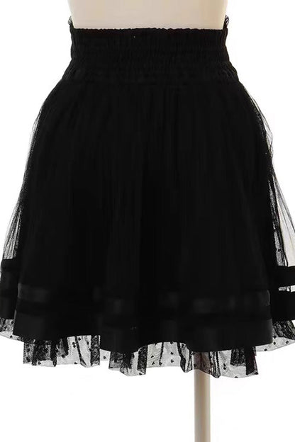 Ruffled Lolita Skirt - Japanese Multi-layered, 3 Colors, Lace Trim, Ruffled, Sweet Style - additional product view 4