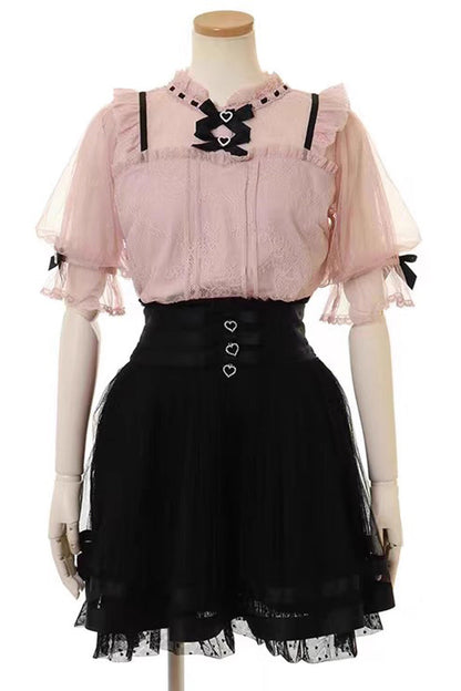 Ruffled Lolita Skirt - Japanese Multi-layered, 3 Colors, Lace Trim, Ruffled, Sweet Style - additional product view 5