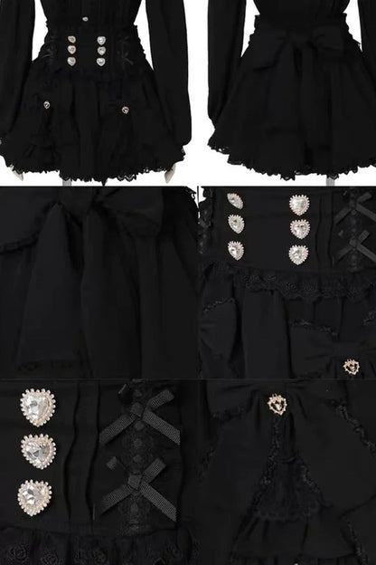 Ruffled Lolita Skirt - Jirai Kei Plaid Printed, 3 Colors, Plaid, Ruffled, Gothic Style - additional product view 6