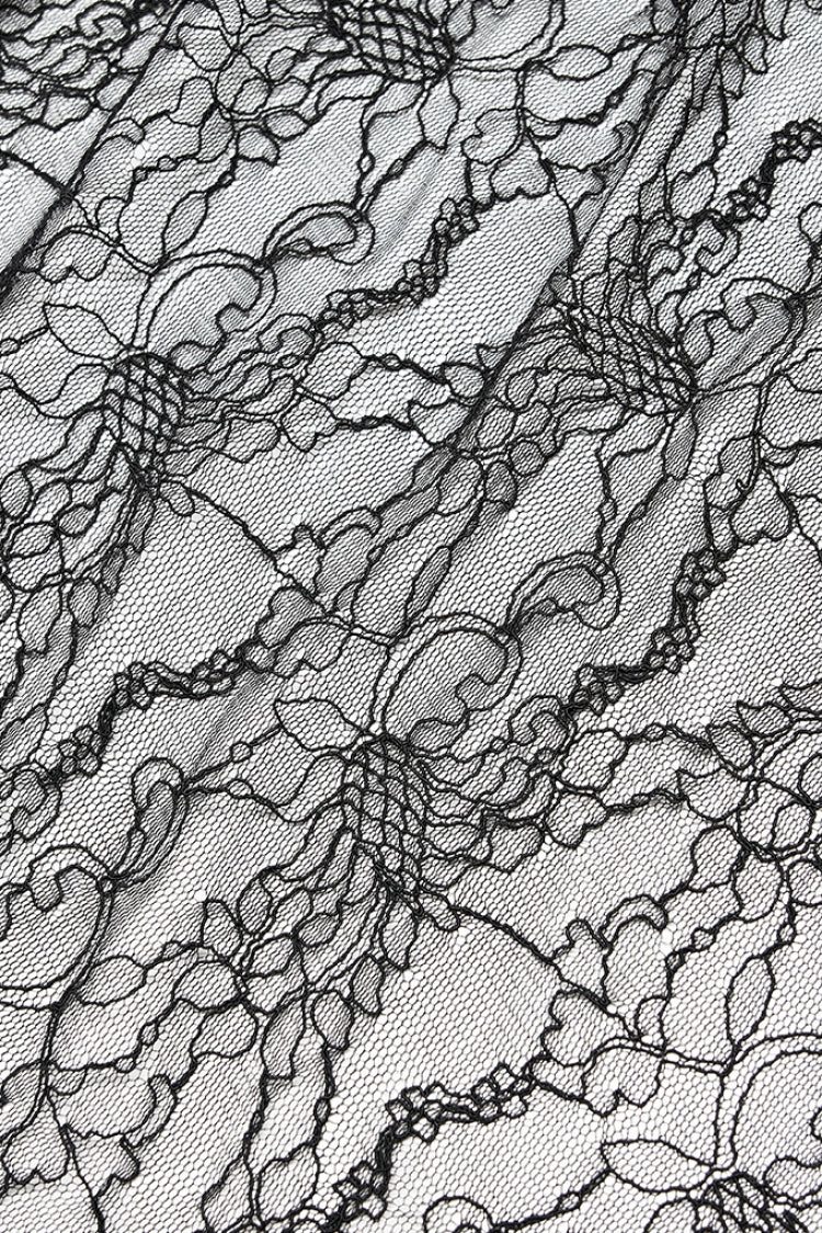 Ruffled Lolita Skirt - Lace Chiffon Irregular Hem, Black, High-Low Hem, Women's Style - additional product view 7