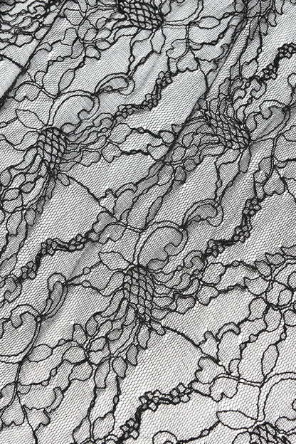 Ruffled Lolita Skirt - Lace Chiffon Irregular Hem, Black, High-Low Hem, Women's Style - additional product view 7