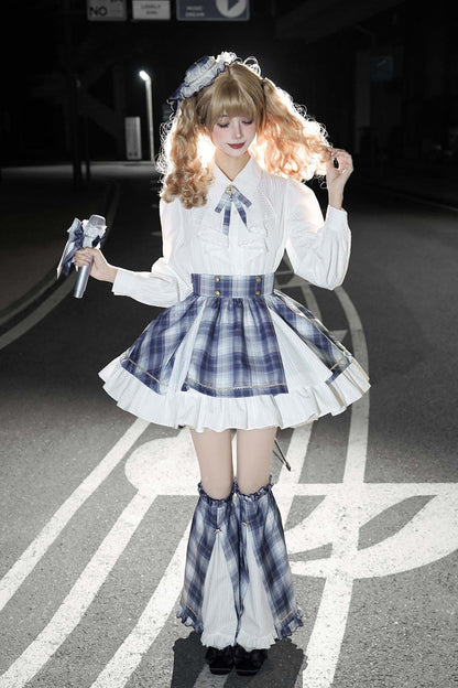 Ruffled Lolita Skirt - Little Starlight Idol, Blue, Long Sleeves, Sweet Style, Bow Detail - additional product view 19