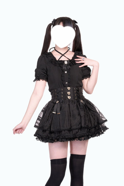 Ruffled Lolita Skirt - Love Hanabi, 5 Colors, Sweet Style, Bow Detail, Lace Trim - additional product view 2