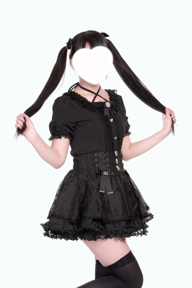 Ruffled Lolita Skirt - Love Hanabi, 5 Colors, Sweet Style, Bow Detail, Lace Trim - additional product view 3