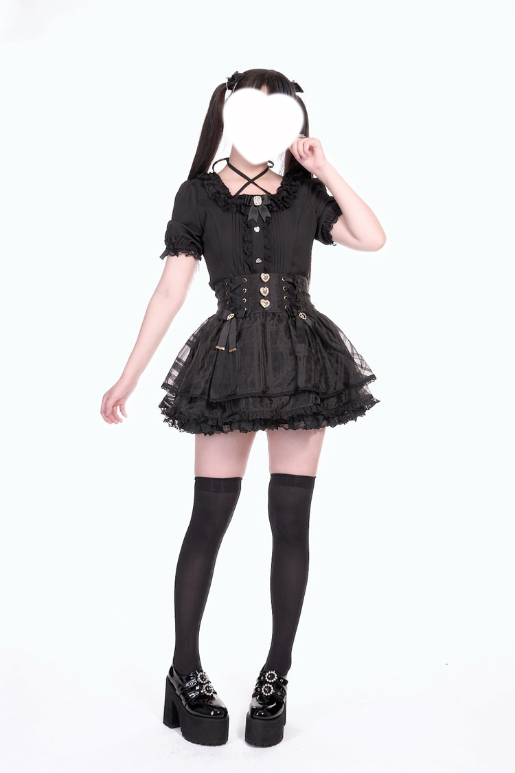 Ruffled Lolita Skirt - Love Hanabi, 5 Colors, Sweet Style, Bow Detail, Lace Trim - additional product view 8