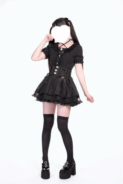 Ruffled Lolita Skirt - Love Hanabi, 5 Colors, Sweet Style, Bow Detail, Lace Trim - additional product view 9
