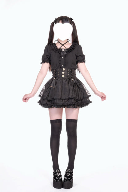 Ruffled Lolita Skirt - Love Hanabi, 5 Colors, Sweet Style, Bow Detail, Lace Trim - additional product view 10