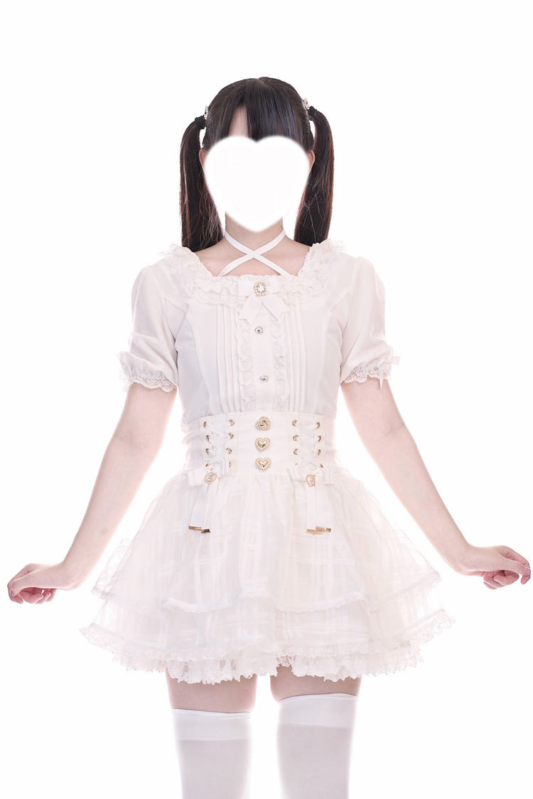 Ruffled Lolita Skirt - Love Hanabi, 5 Colors, Sweet Style, Bow Detail, Lace Trim - additional product view 11