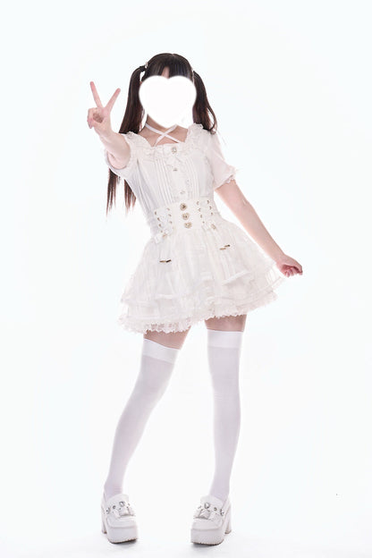 Ruffled Lolita Skirt - Love Hanabi, 5 Colors, Sweet Style, Bow Detail, Lace Trim - additional product view 12