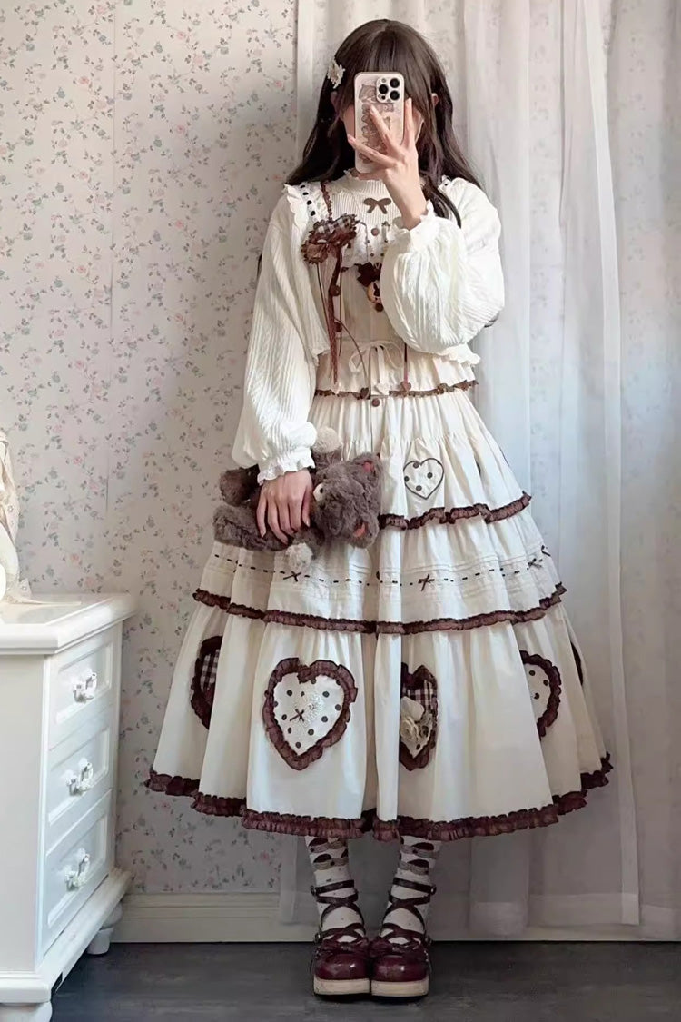 Ruffled Lolita Skirt - Lovely Heart, Ivory, Layered, Sweet Style, Bow Detail - additional product view 10