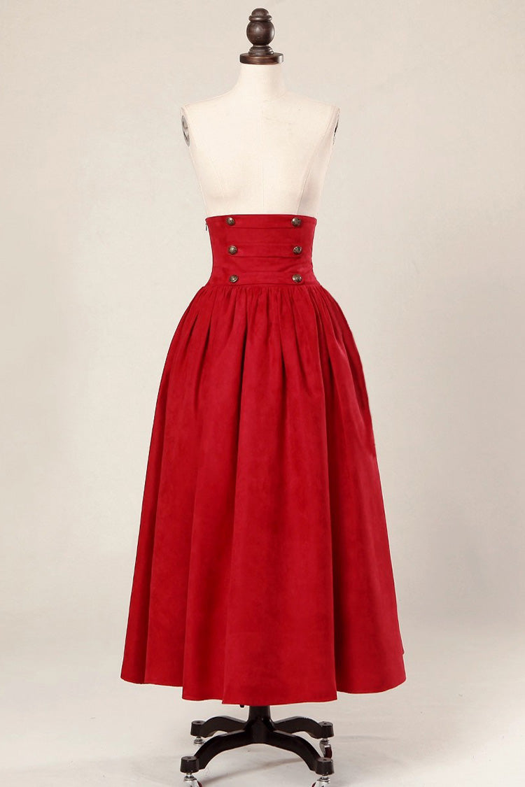 Ruffled Lolita Skirt - Magic Academy, 3 Colors, High Waist, Ruffled, Layered - S Red / M Red / L Red option