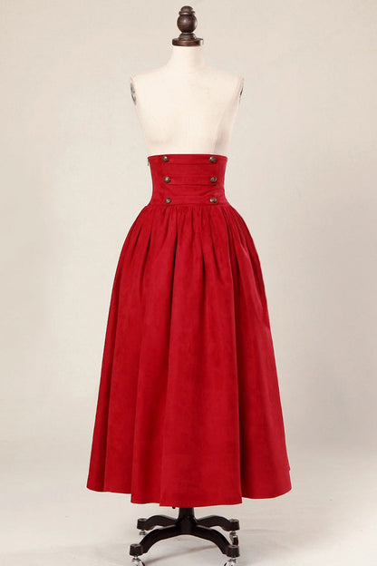 Ruffled Lolita Skirt - Magic Academy, 3 Colors, High Waist, Ruffled, Layered - S Red / M Red / L Red option
