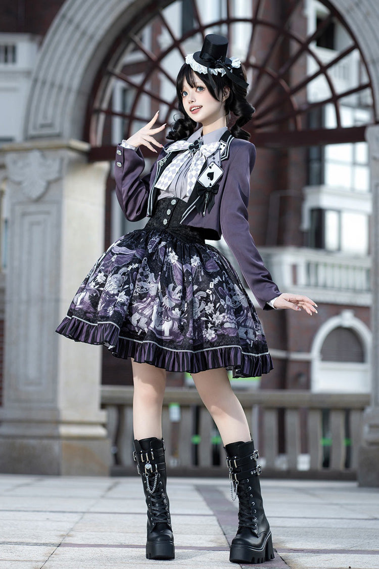 Ruffled Lolita Skirt - Magic Troupe, 2 Colors, Classic Style, Ruffled, Printed - additional product view 4