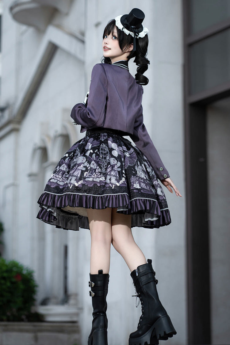 Ruffled Lolita Skirt - Magic Troupe, 2 Colors, Classic Style, Ruffled, Printed - additional product view 6