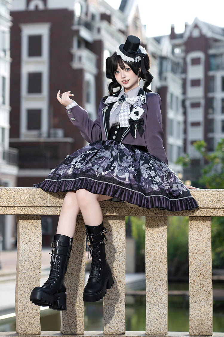 Ruffled Lolita Skirt - Magic Troupe, 2 Colors, Classic Style, Ruffled, Printed - additional product view 7