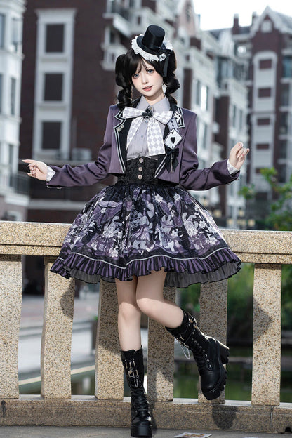 Ruffled Lolita Skirt - Magic Troupe, 2 Colors, Classic Style, Ruffled, Printed - additional product view 9