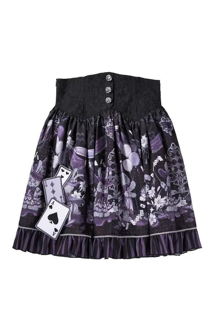 Ruffled Lolita Skirt - Magic Troupe, 2 Colors, Classic Style, Ruffled, Printed - S Skirt / M Skirt / L Skirt option