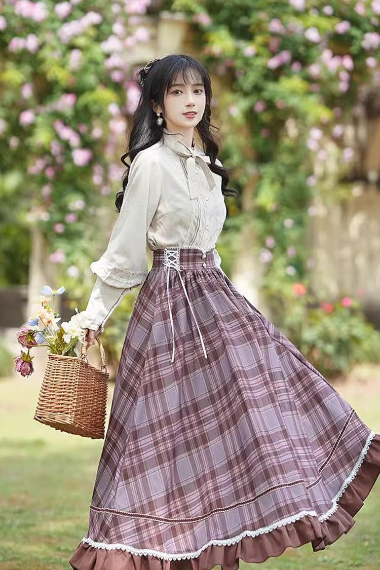 Ruffled Lolita Skirt - Multi-color Plaid Print, Multi-Color, Plaid, Printed, Ruffled - additional product view 4
