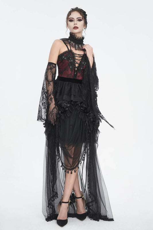 Ruffled Lolita Skirt - Multi-layer Stitching, Black, Women's Style, Gothic Style - additional product view 2