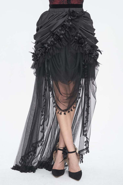 Ruffled Lolita Skirt - Multi-layer Stitching, Black, Women's Style, Gothic Style - additional product view 3
