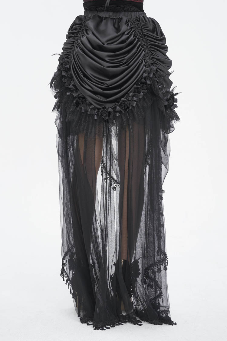 Ruffled Lolita Skirt - Multi-layer Stitching, Black, Women's Style, Gothic Style - additional product view 6