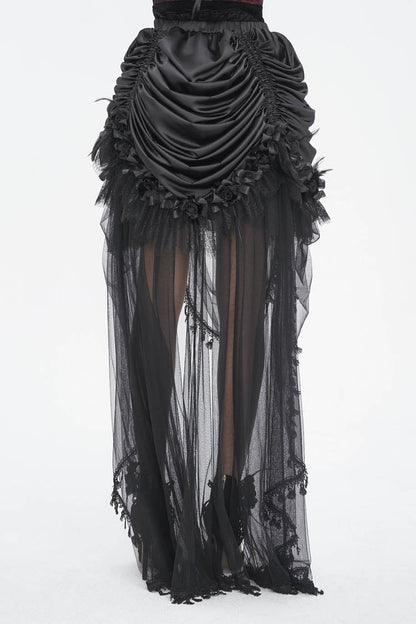 Ruffled Lolita Skirt - Multi-layer Stitching, Black, Women's Style, Gothic Style - additional product view 6
