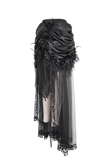 Ruffled Lolita Skirt - Multi-layer Stitching, Black, Women's Style, Gothic Style - additional product view 8