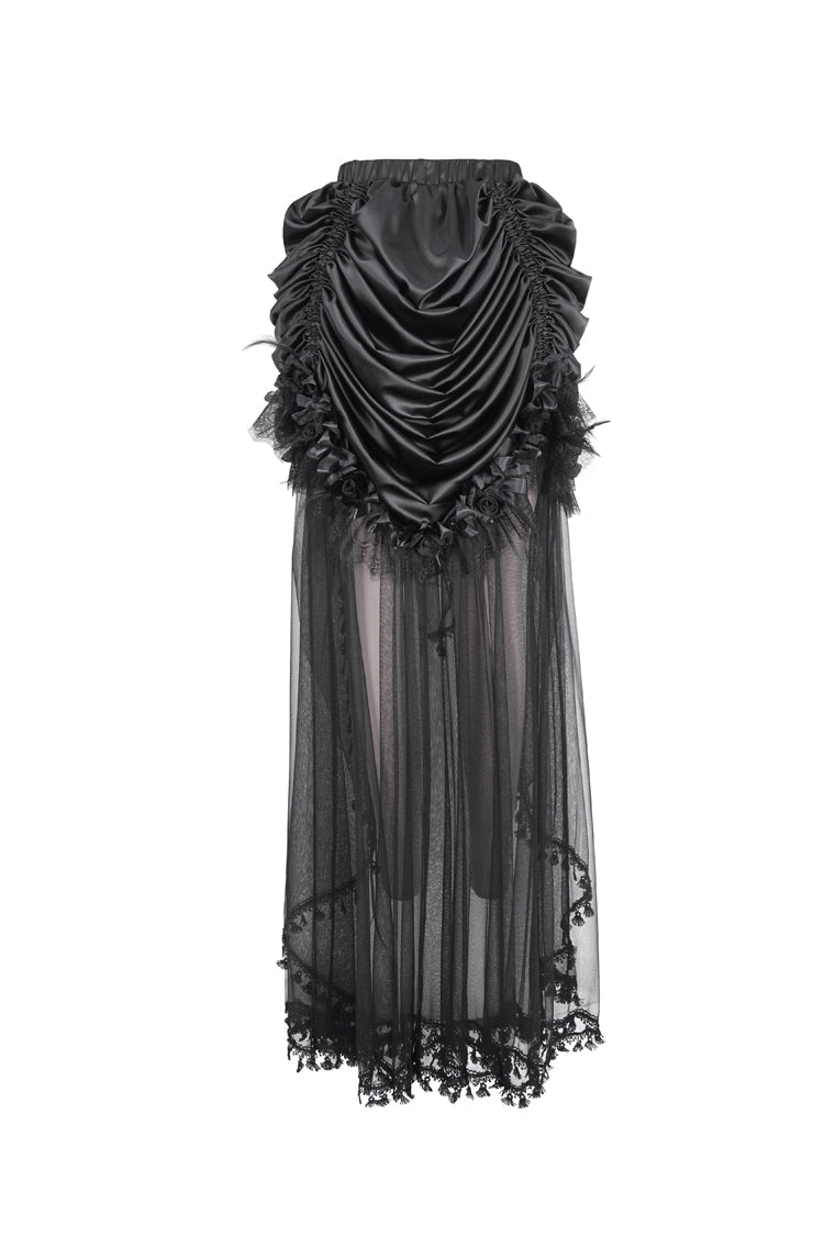 Ruffled Lolita Skirt - Multi-layer Stitching, Black, Women's Style, Gothic Style - additional product view 9