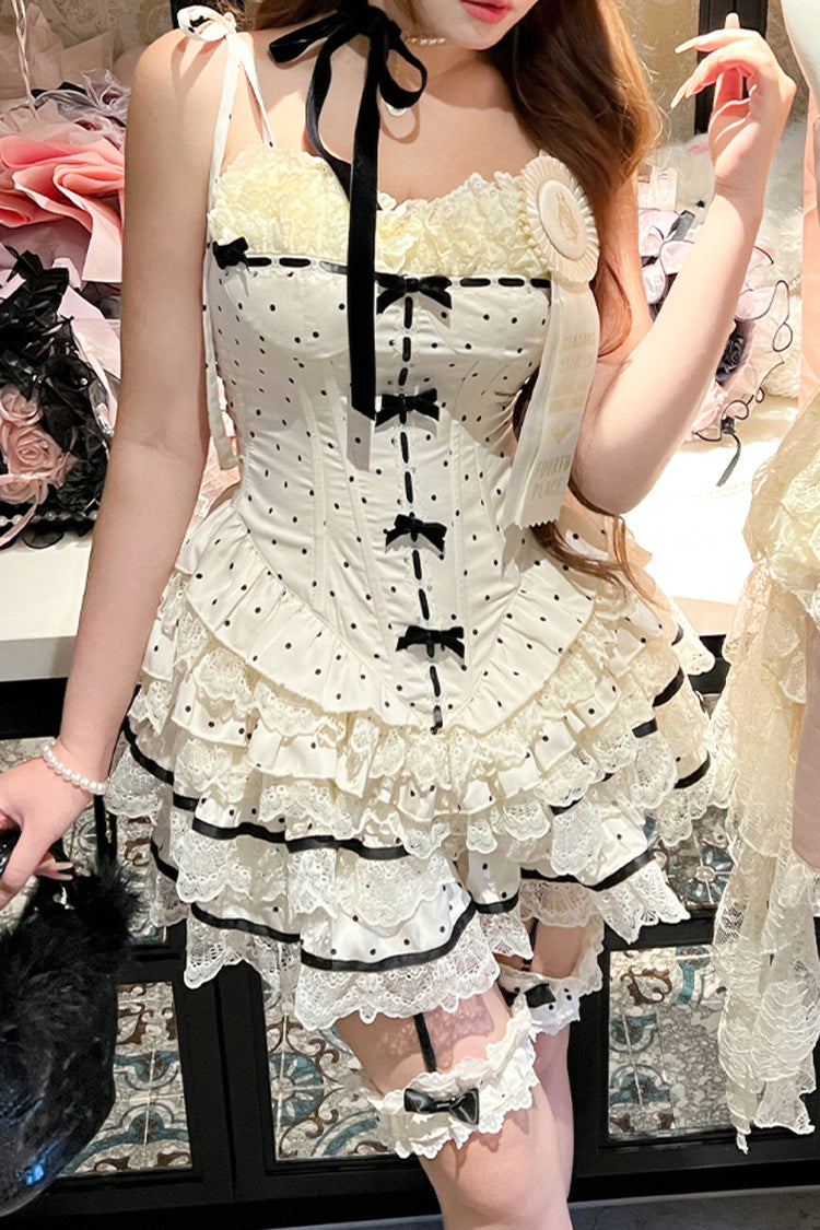 Ruffled Lolita Skirt - Paris Holidays, Ivory, Ruffled, Printed, Layered - additional product view 3