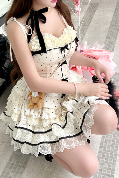 Ruffled Lolita Skirt - Paris Holidays, Ivory, Ruffled, Printed, Layered - additional product view 10