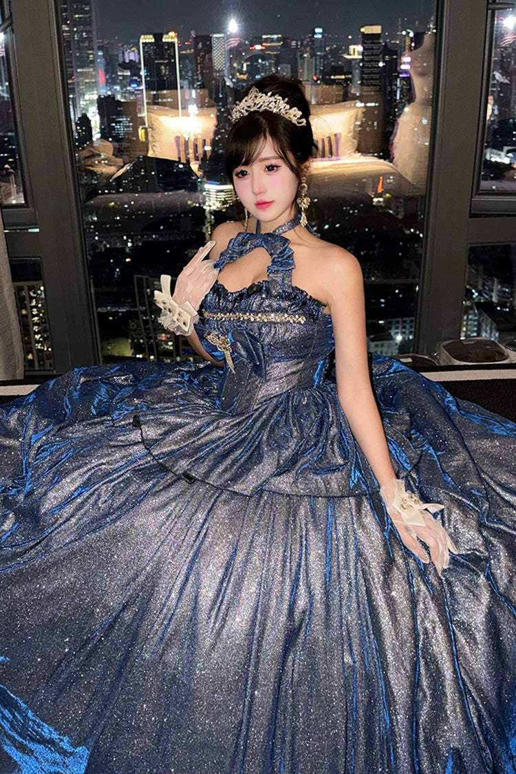 Ruffled Lolita Skirt - Paris-inspired, Blue, Ruffled, Sweet Style, Bow Detail - additional product view 5