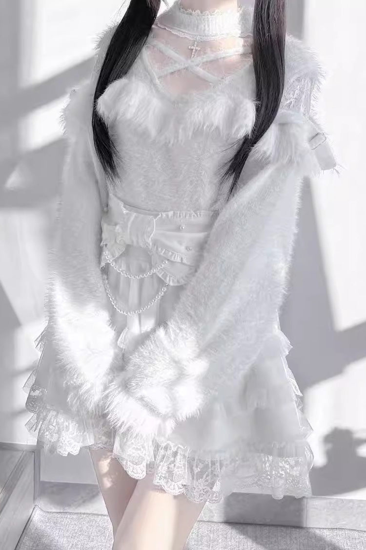 Ruffled Lolita Skirt - Pearl, 2 Colors, Ruffled, Sweet Style, Bow Detail - additional product view 5