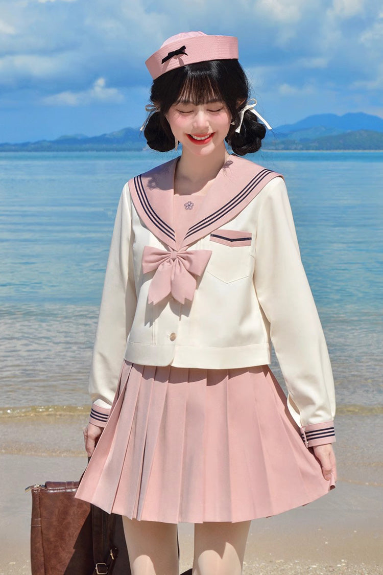 Ruffled Lolita Skirt - Pink/ivory Sailor Collar, 2 Colors, Sweet Style, Long Sleeves - additional product view 5