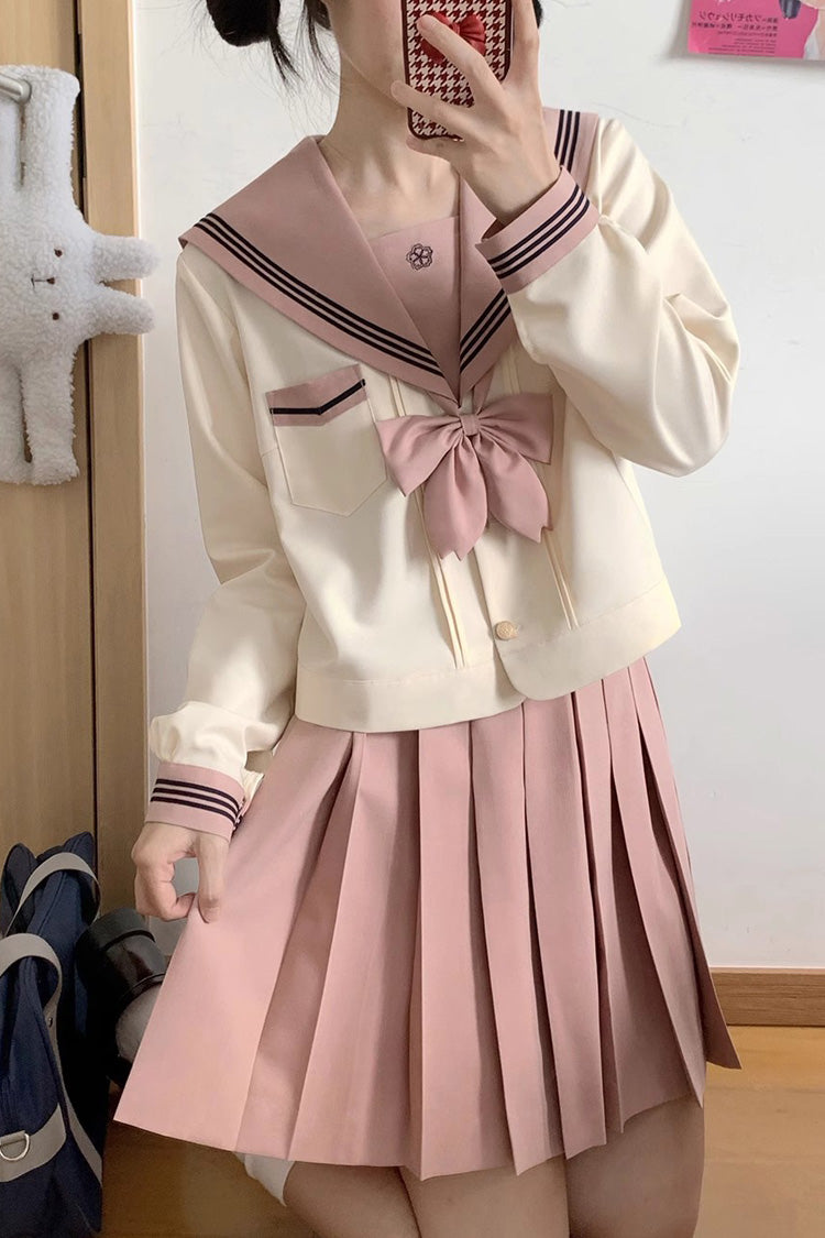 Ruffled Lolita Skirt - Pink/ivory Sailor Collar, 2 Colors, Sweet Style, Long Sleeves - additional product view 7