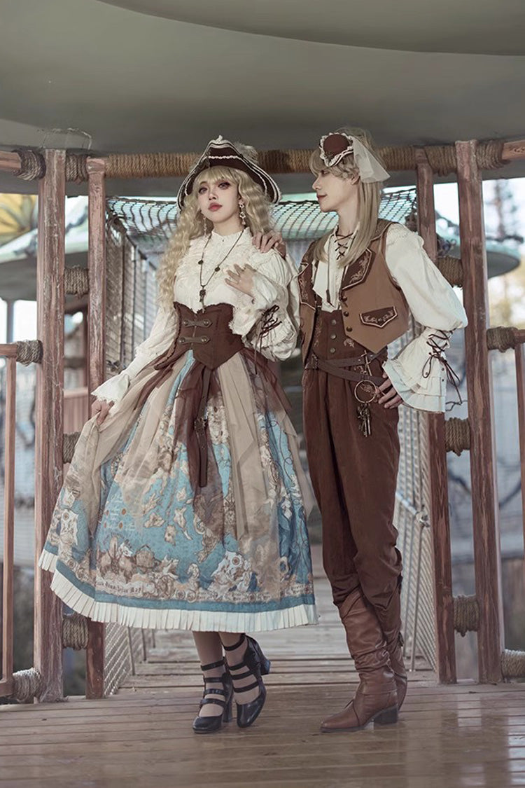 Ruffled Lolita Skirt - Pirate Series Navigation, 4 Colors, Short Version, Long Version - additional product view 4