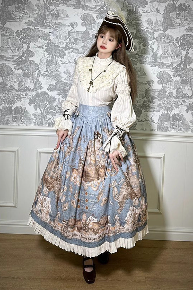 Ruffled Lolita Skirt - Pirate Series Navigation, 4 Colors, Short Version, Long Version - additional product view 8