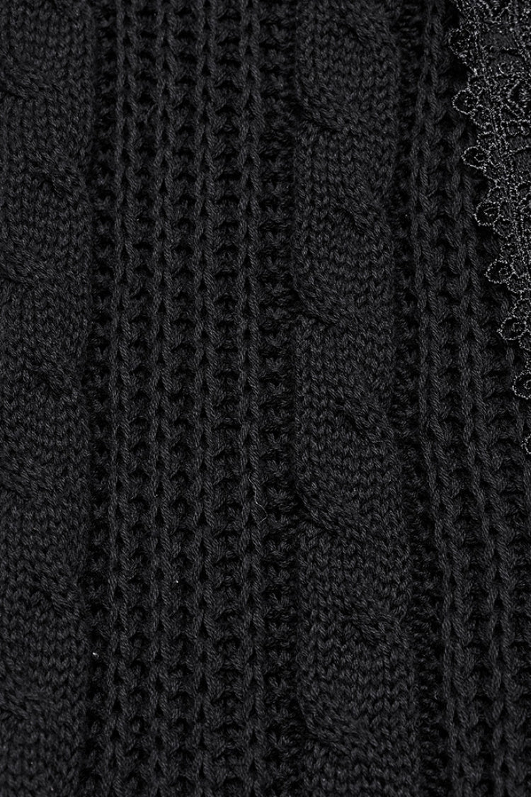 Ruffled Lolita Skirt - Ripped Lace-up, Black, Women's Style, Lace Trim, Gothic Style - additional product view 6