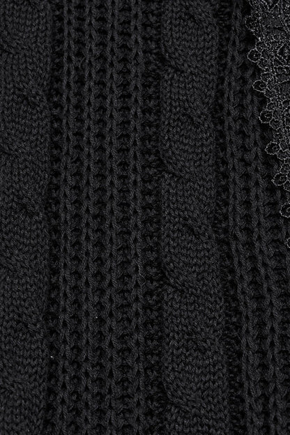 Ruffled Lolita Skirt - Ripped Lace-up, Black, Women's Style, Lace Trim, Gothic Style - additional product view 6