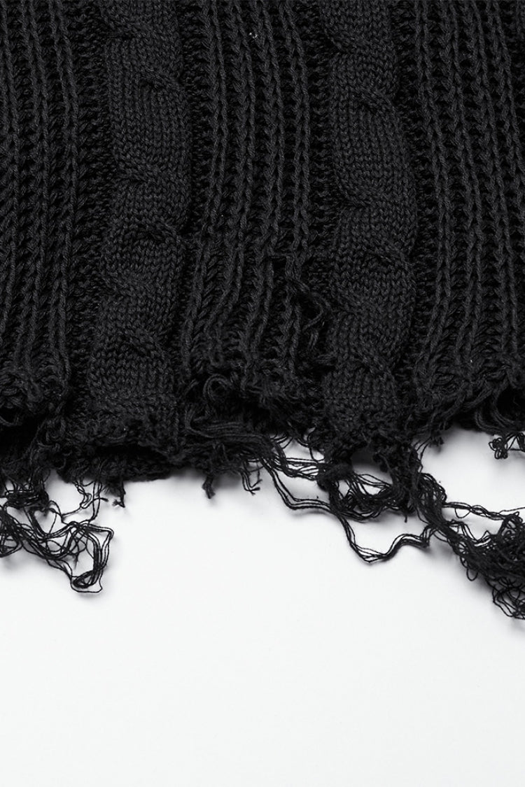 Ruffled Lolita Skirt - Ripped Lace-up, Black, Women's Style, Lace Trim, Gothic Style - additional product view 7