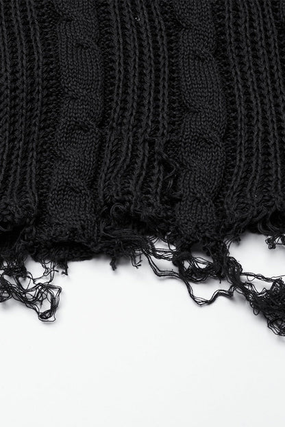 Ruffled Lolita Skirt - Ripped Lace-up, Black, Women's Style, Lace Trim, Gothic Style - additional product view 7