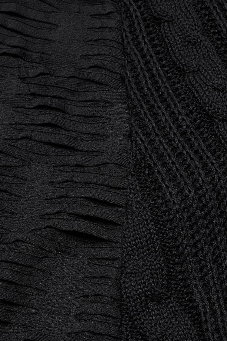 Ruffled Lolita Skirt - Ripped Lace-up, Black, Women's Style, Lace Trim, Gothic Style - additional product view 8