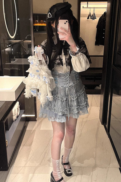 Ruffled Lolita Skirt - Rose Palpitations, 4 Colors, High Waist, Ruffled, Sweet Style - additional product view 2