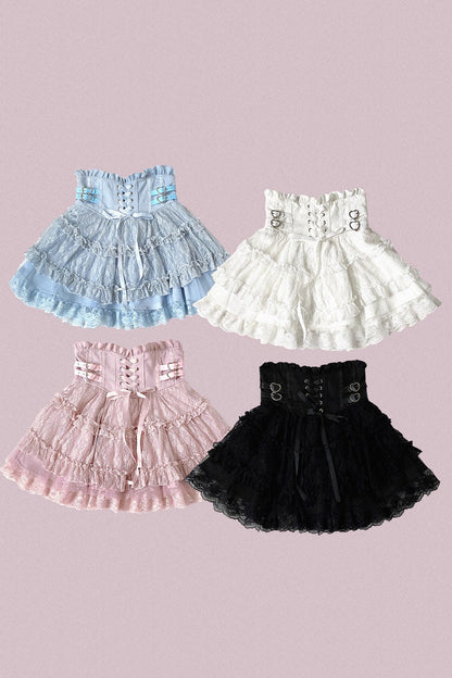 Ruffled Lolita Skirt - Rose Palpitations, 4 Colors, High Waist, Ruffled, Sweet Style - additional product view 3