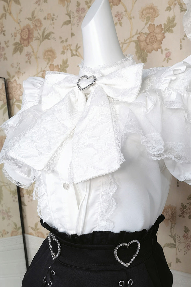 Ruffled Lolita Skirt - Ruffle Bowknot Lace Jirai, Black, Bow Detail, Lace Trim, Ruffled - additional product view 7