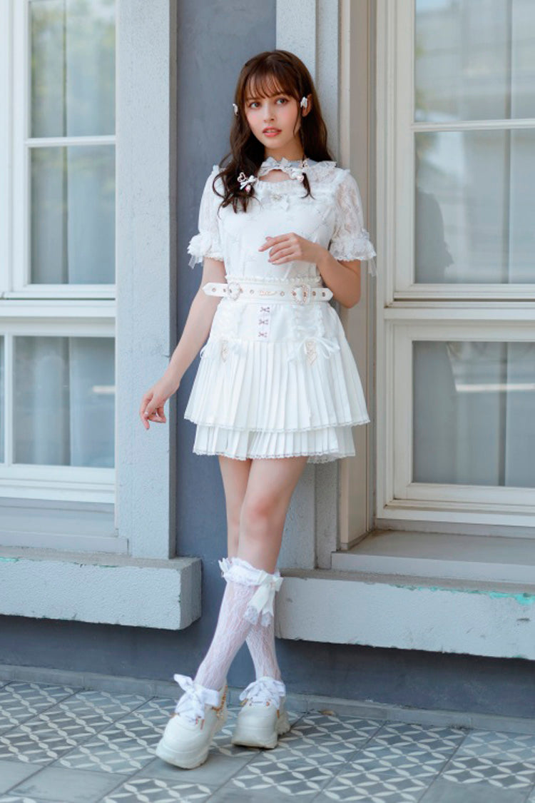 Ruffled Lolita Skirt - Ruffle Lace Jirai Kei, 3 Colors, Lace Trim, Ruffled, Sweet Style - additional product view 6