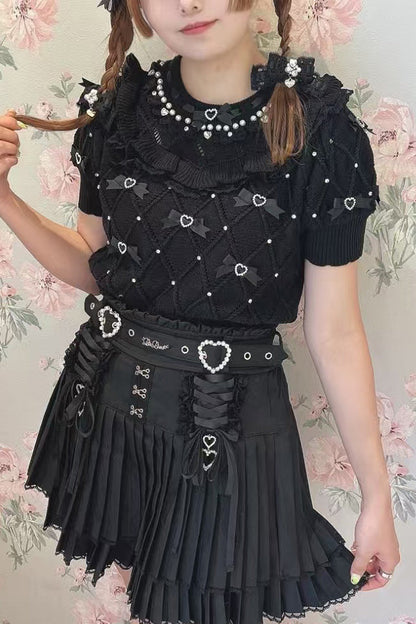 Ruffled Lolita Skirt - Ruffle Lace Jirai Kei, 3 Colors, Lace Trim, Ruffled, Sweet Style - additional product view 10