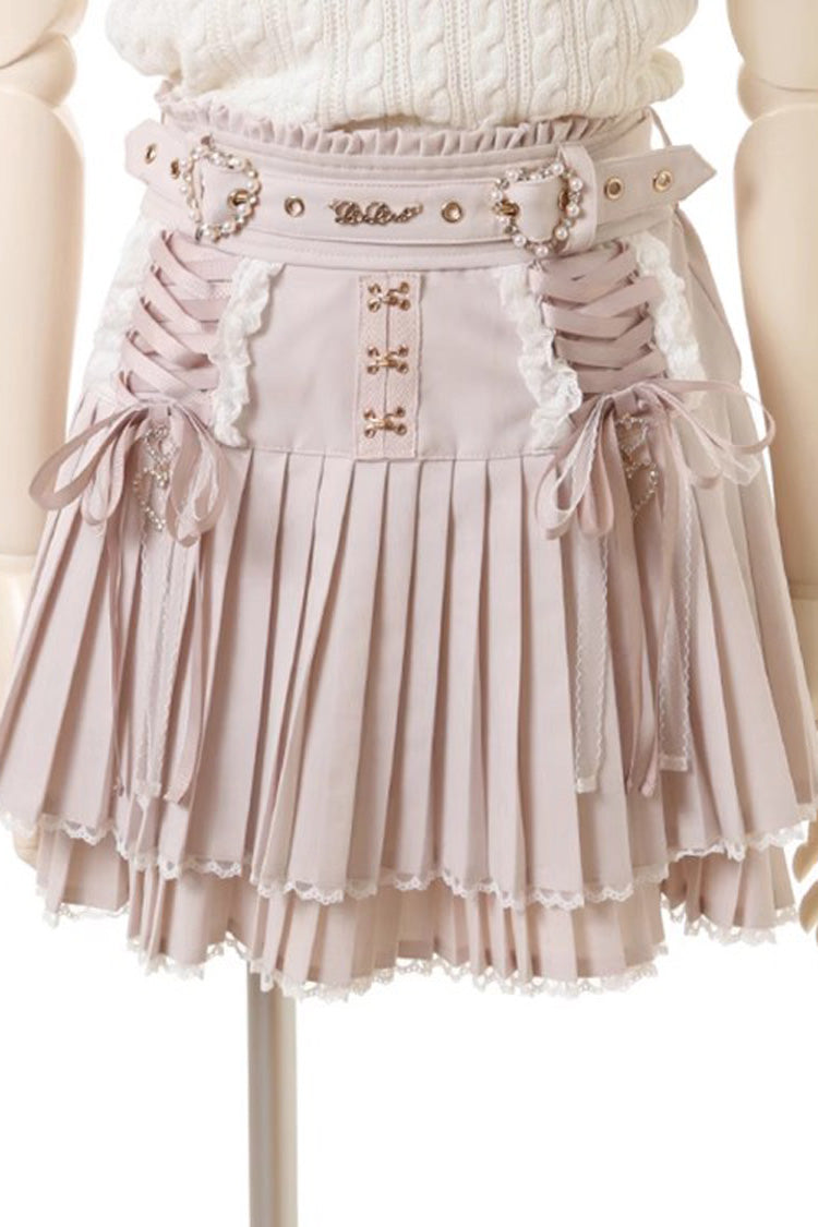 Ruffled Lolita Skirt - Ruffle Lace Jirai Kei, 3 Colors, Lace Trim, Ruffled, Sweet Style - main product image