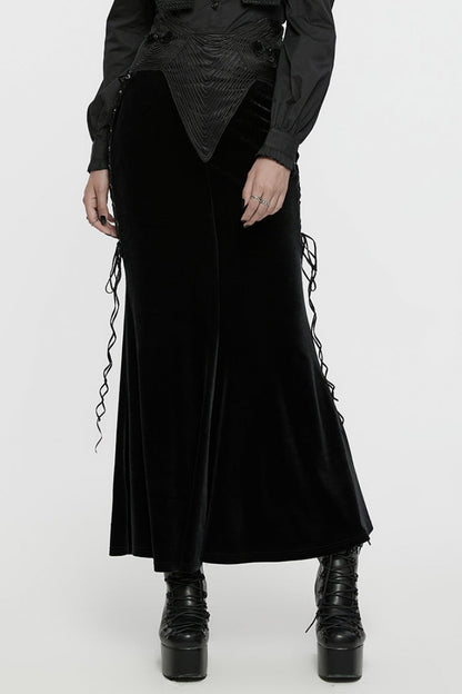 Ruffled Lolita Skirt - Ruffle Rose Embroidery Lace-up, Black, Women's Style, Ruffled - additional product view 2